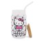 Sanrio Hello Kitty Strawberry 16-Ounce Glass Tumbler With Bamboo Lid and Straw